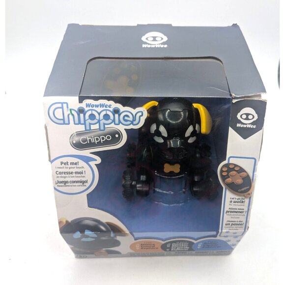 WowWee Chippies Chippo Robotic Remote Controlled Pet Dog Toy Black Brand New - Picture 8 of 10
